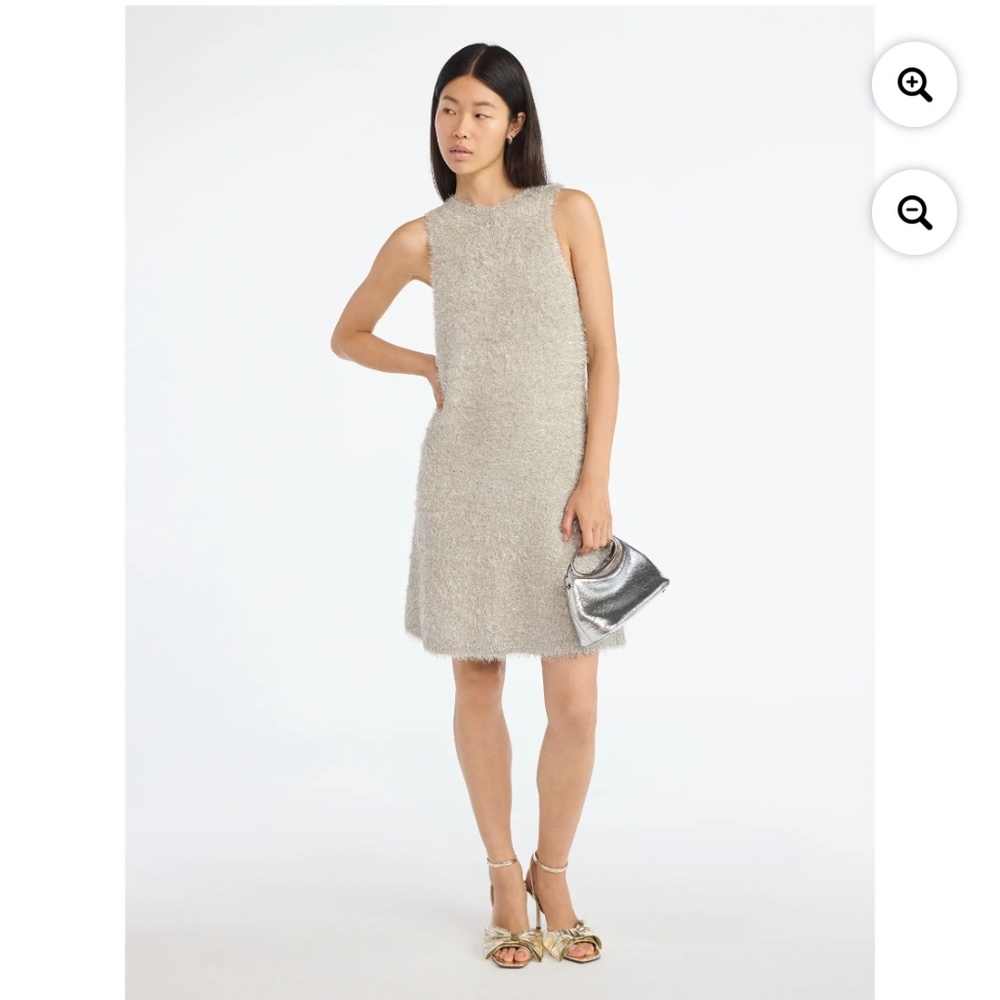 Scoop NYC Women’s Silver Tinsel Mini Dress Size Large NWT - Picture 3 of 6